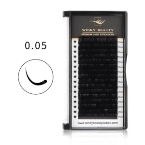 0.05mm Platnium Glam Black Volume Eyelash Extension 16rows